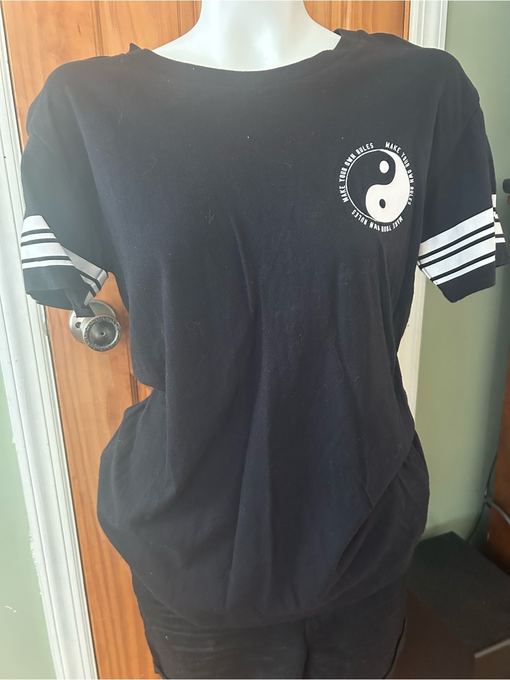 Flirtitude Yin Yang and Stripe Detail “Make your own Rules”